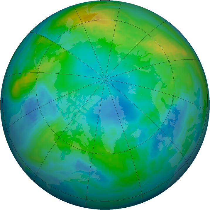 Arctic ozone map for 03 November 1982